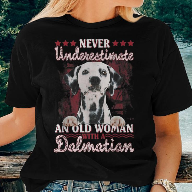 Never Underestimate An Old Woman With A Dalmatian Women T-shirt Gifts for Her