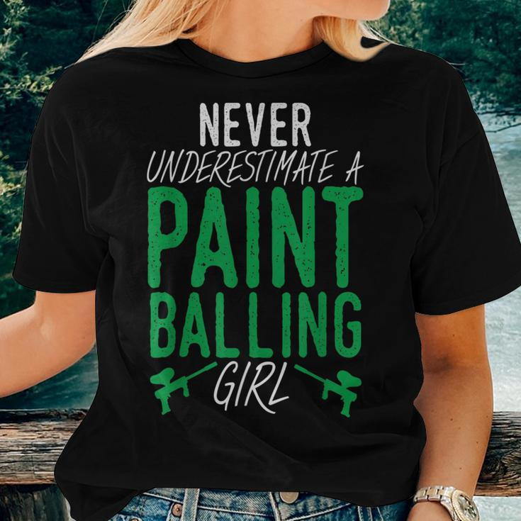 Never Underestimate A Paintballing Girl Paintball Women T-shirt Gifts for Her