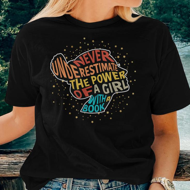 Never Underestimate The Power Of A Girl With Book Feminist Women T-shirt Gifts for Her