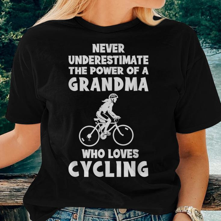 Never Underestimate The Power Of A Grandma With A Cycling Te Women T-shirt Gifts for Her