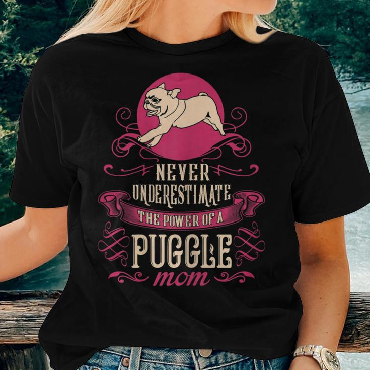 Never Underestimate Power Of Puggle Mom Women T-shirt Gifts for Her