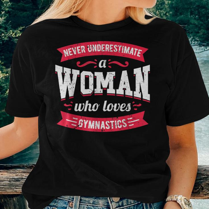 Never Underestimate A Woman Who Loves Gymnastics Women T-shirt Gifts for Her