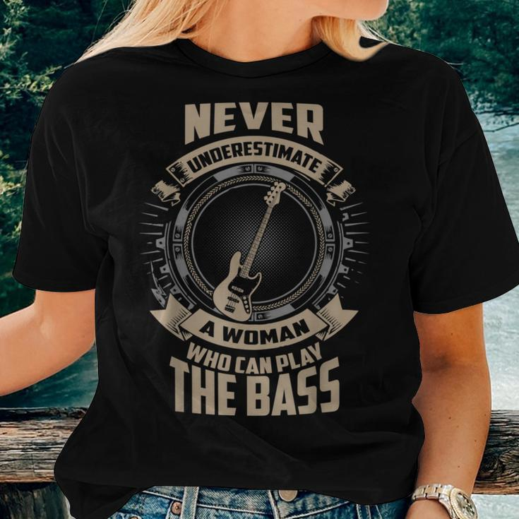 Never Underestimate A Woman Outfit For Women Bass Player Women T-shirt Gifts for Her