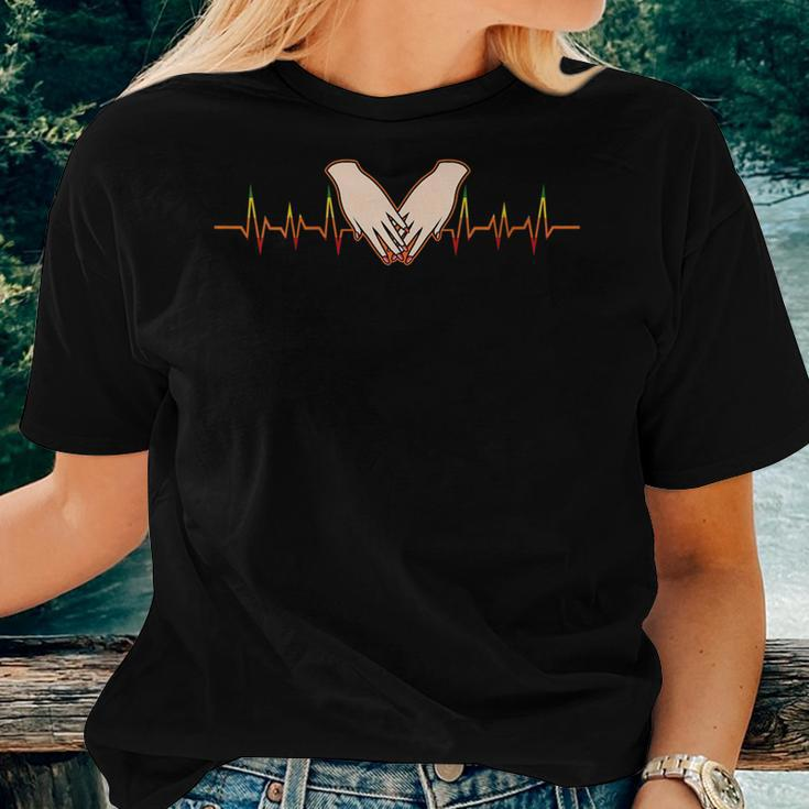 Unicorn Heartbeat Pulse Heartbeat Lgbtq Csd Pride Lesbians Women T-shirt Gifts for Her