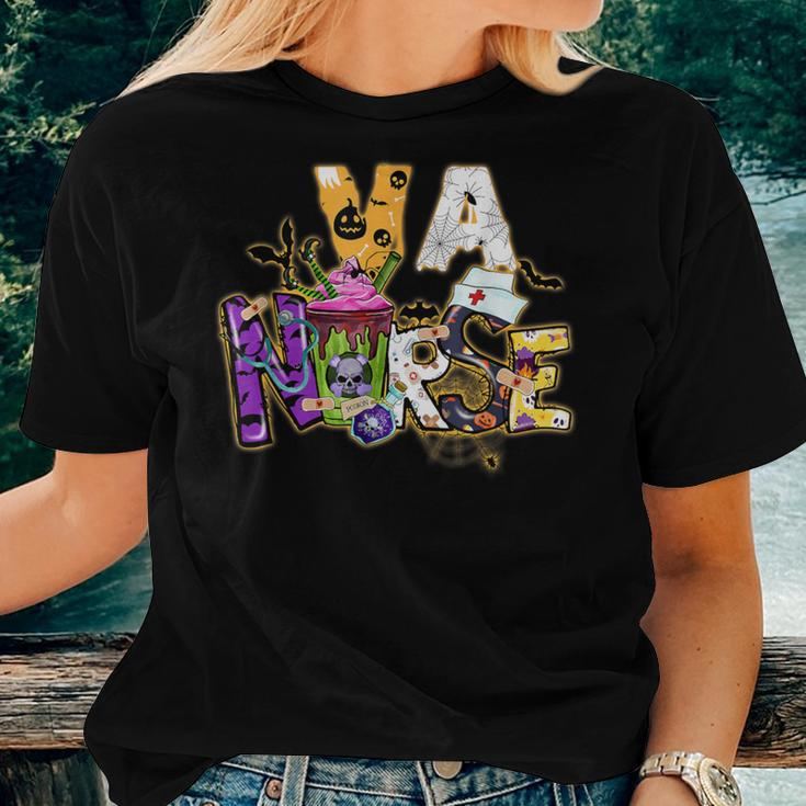 Va Nurse Witch Vintage Halloween Va Nursing Rn Women T-shirt Gifts for Her