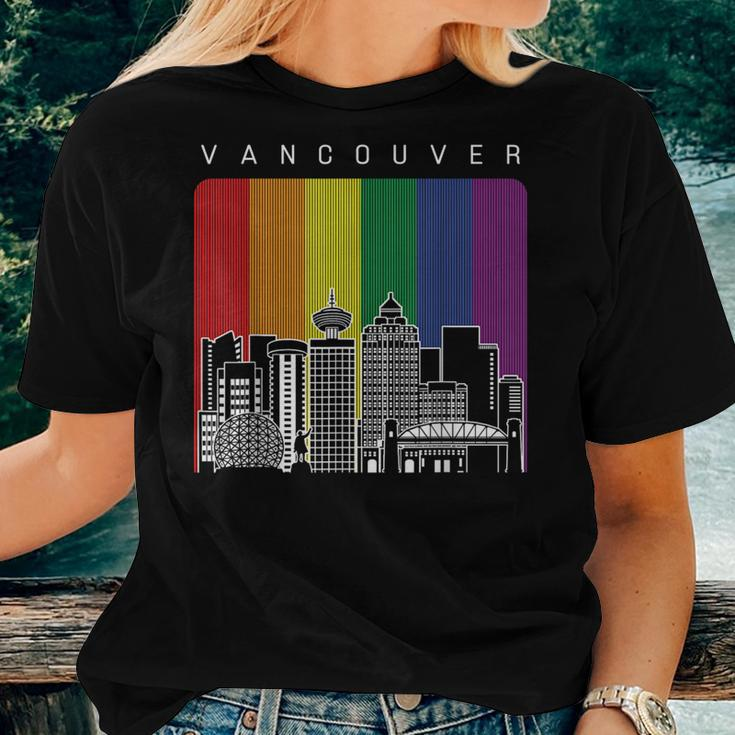 Vancouver Canada Gay Pride Rainbow Flag Women T-shirt Gifts for Her