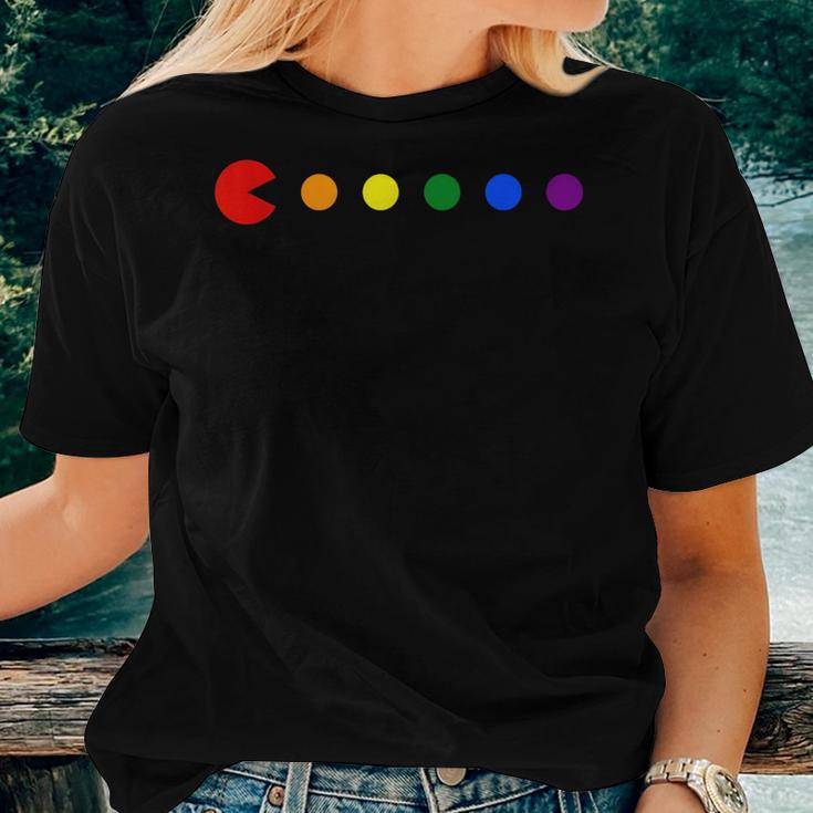 Videogame Rainbow Polka Dot Gay Pride Month Lgbtq Ally Women T-shirt Gifts for Her