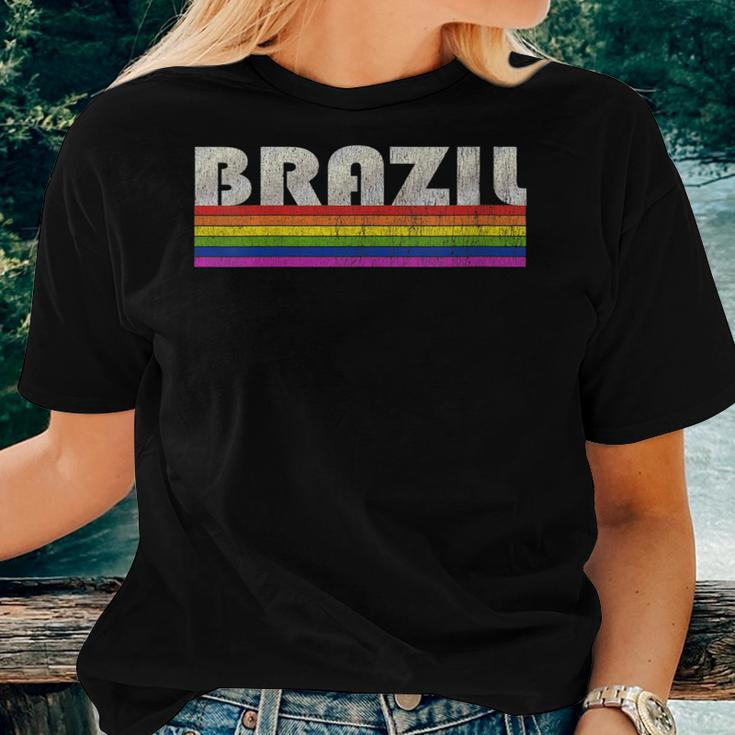 Vintage 80S Style Brazil Gay Pride Month Women T-shirt Gifts for Her