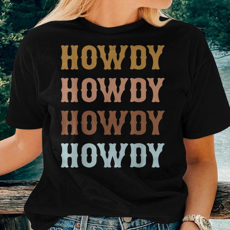 Vintage Howdy Rodeo Western Cowboy Country Cowgirl Women T-shirt Gifts for Her