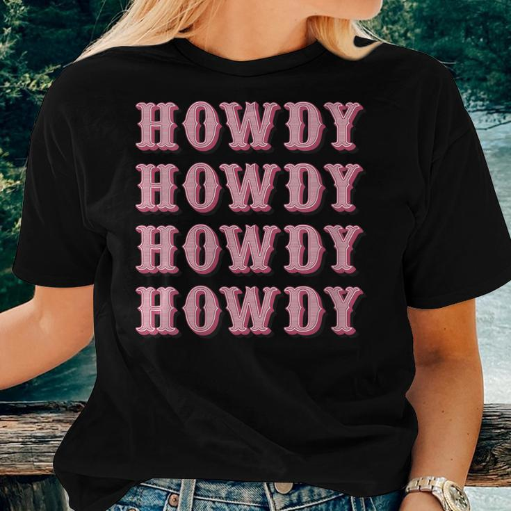 Vintage White Cowgirl Howdy Rodeo Western Country Southern Women T-shirt Gifts for Her