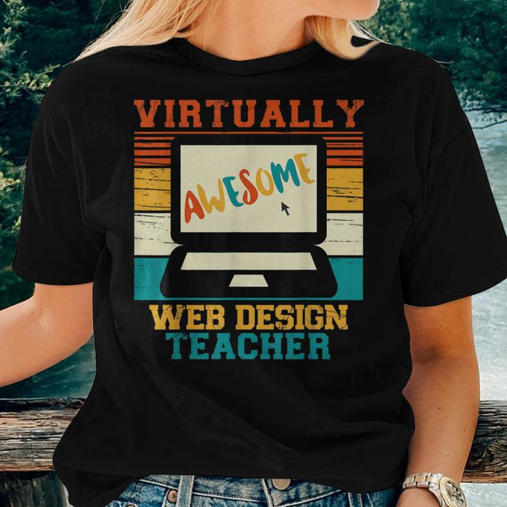 Virtually Awesome Web Teacher Retro Men Women T-shirt Gifts for Her