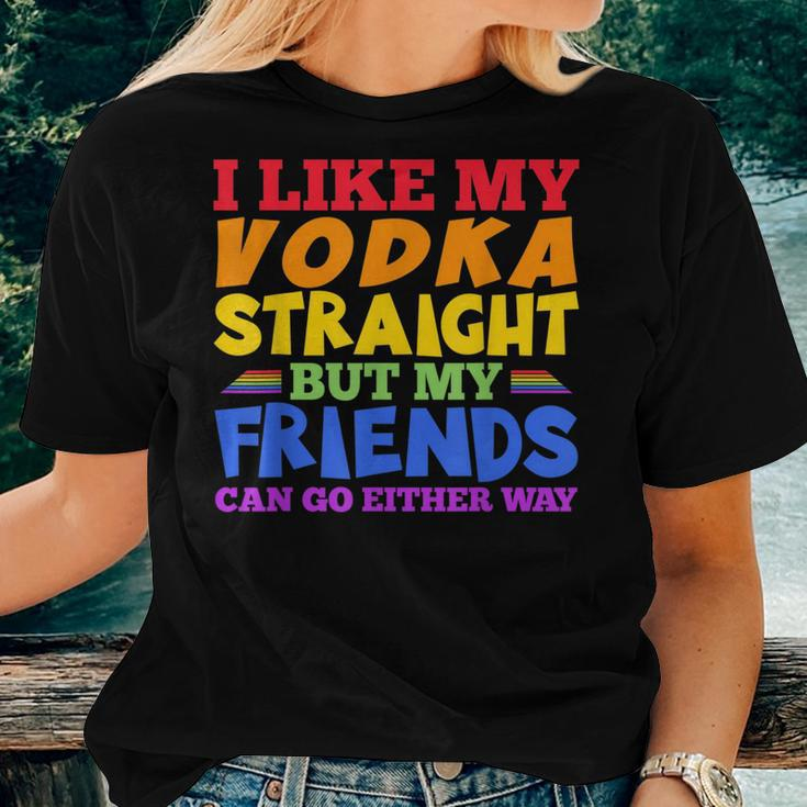I Like My Vodka Straight Lgbtq Pride Month Women T-shirt Gifts for Her