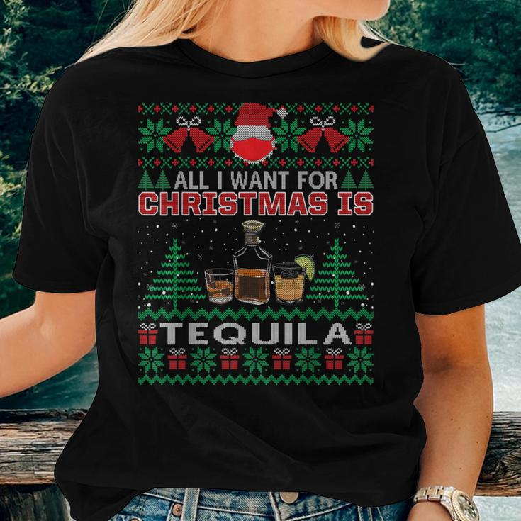 All I Want For Christmas Is Tequila Ugly Sweater Women T-shirt Gifts for Her