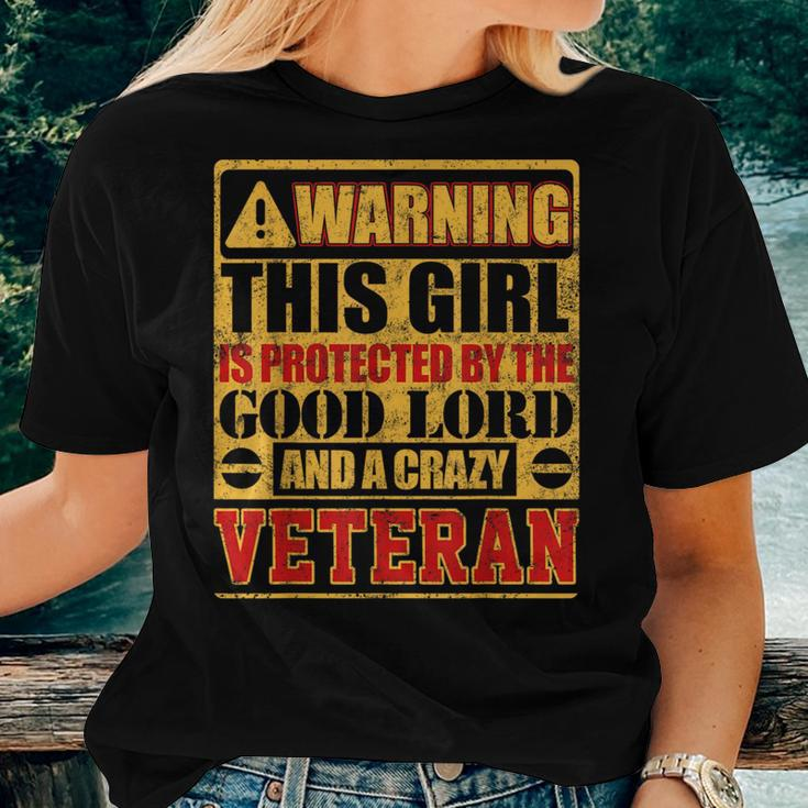 Warning This Girl Is Protected By Veteran Women T-shirt Gifts for Her