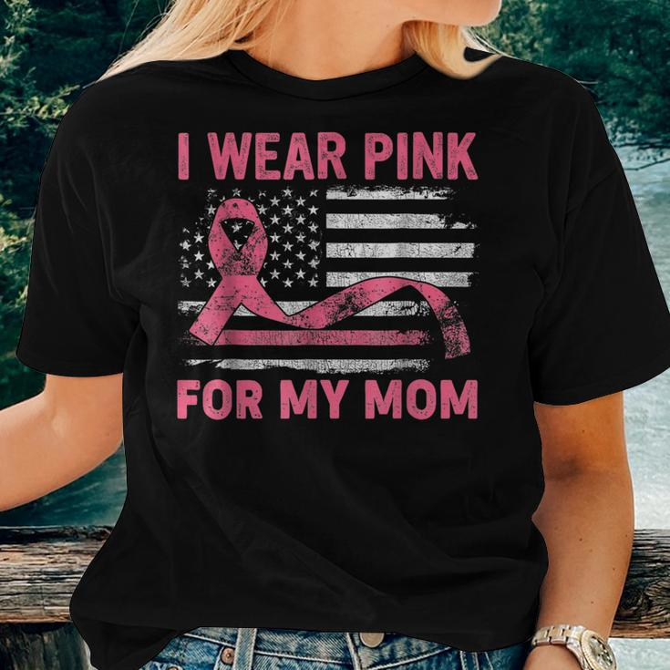 I Wear Pink For My Mama American Breast Cancer Support Squad Women T-shirt Gifts for Her