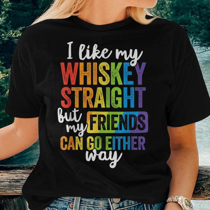 I Like My Whiskey StraightLgbt Pride Gay Lesbian Women T-shirt Gifts for Her