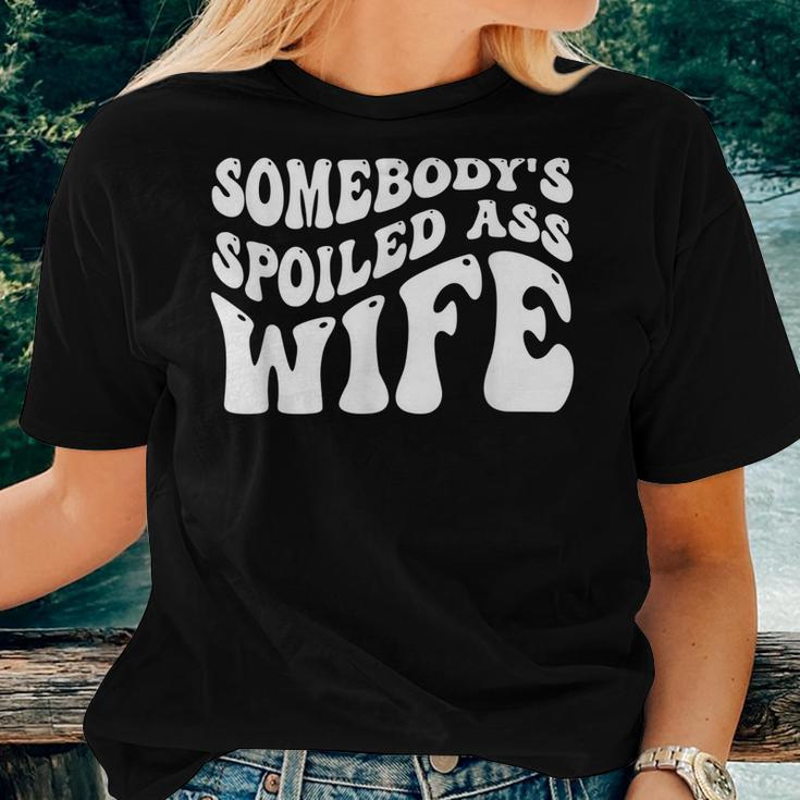 Wife Somebodys Spoiled Ass Wife Retro Groovy Women T-shirt Gifts for Her