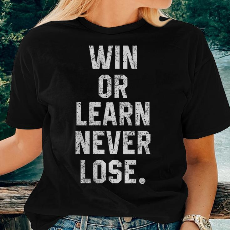 Win Or Learn Never Lose Motivational Volleyball Saying Women T-shirt Gifts for Her
