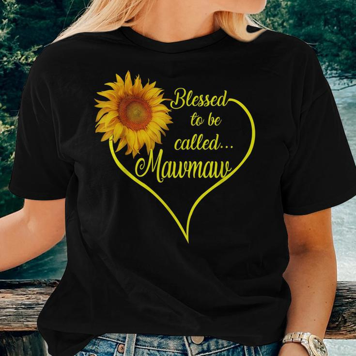 Woman Mom Sunflower Blessed To Be Called Mawmaw Women T-shirt Gifts for Her