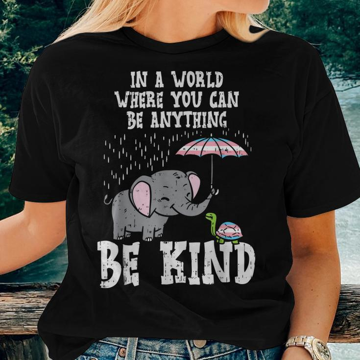 World Be Kind Elephant Trans Turtle Transgender Lgbt Women T-shirt Gifts for Her