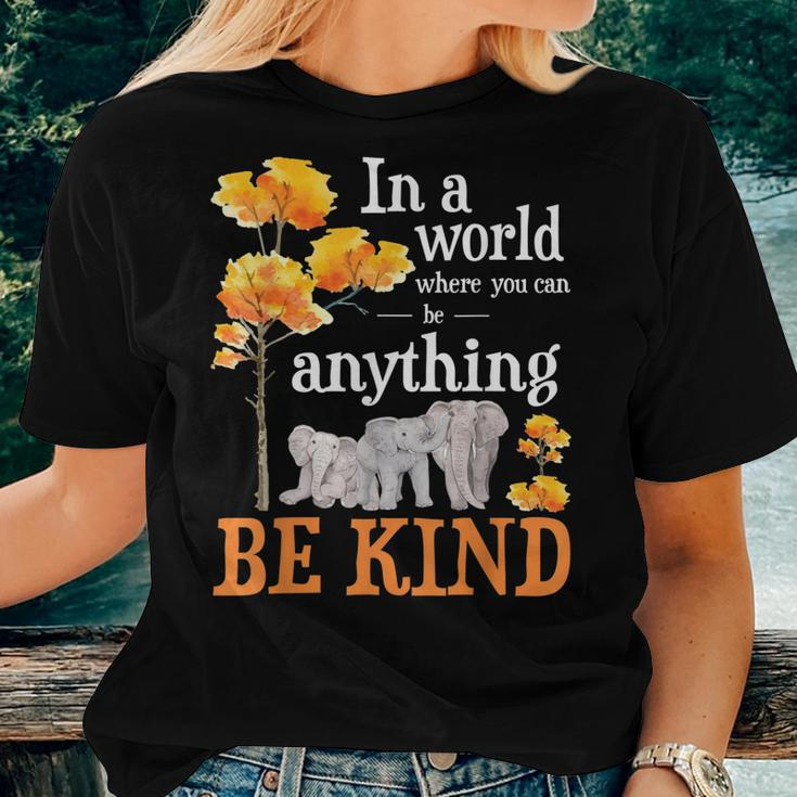 In A World Where You Can Be Kind Zookeeper Elephant Lover Women T-shirt Gifts for Her