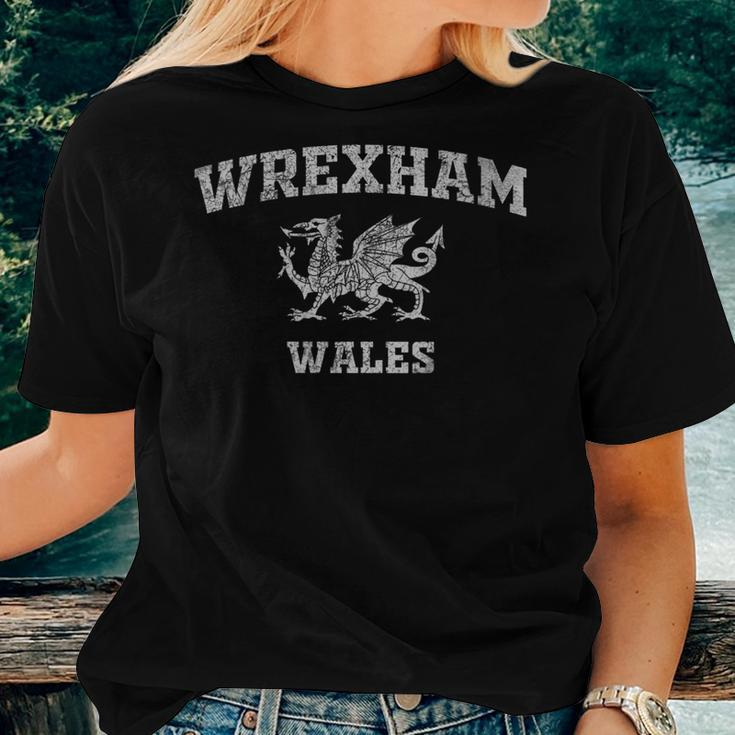Wrexham Wales Retro Vintage Women T-shirt Crewneck Short Sleeve Graphic Gifts for Her