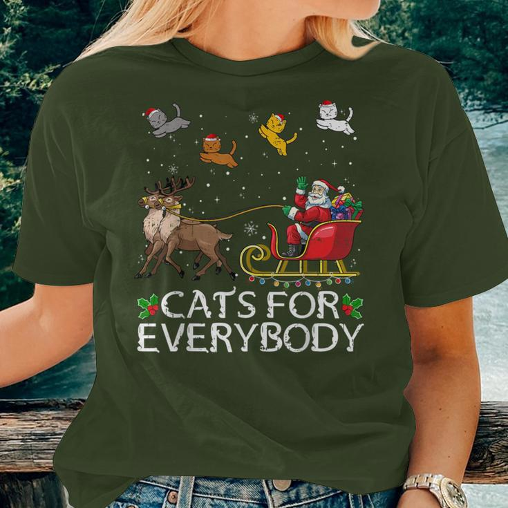 Cats For Everybody Christmas Cat Xmas Santa Women T-shirt Gifts for Her