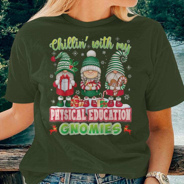 Chillin With My Physical Education Gnomies Teacher Christmas Women T-shirt Gifts for Her