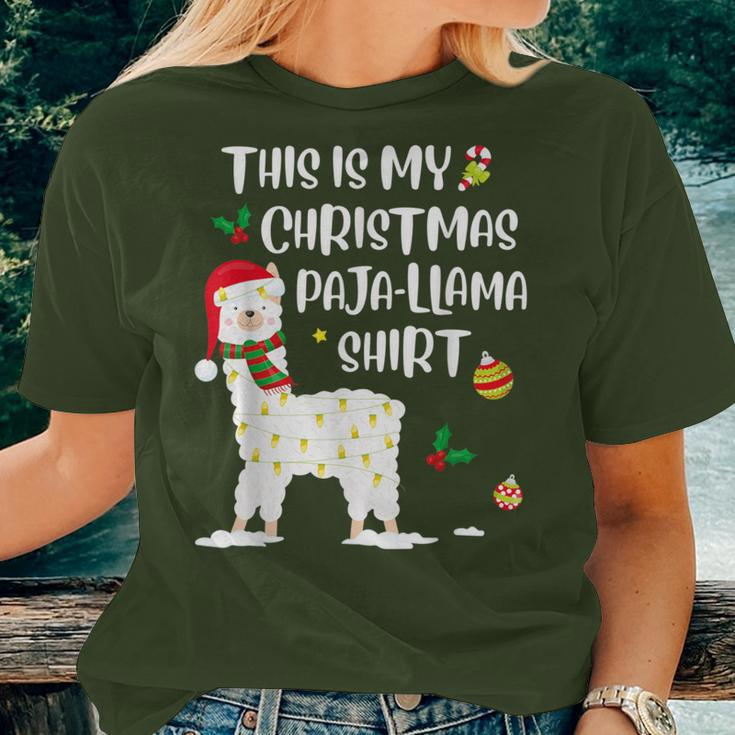 This Is My Christmas Llama Pajama Pyjama Top Christmas Women T-shirt Gifts for Her
