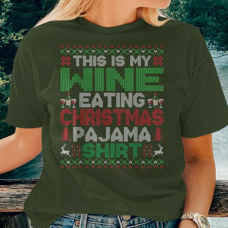 This Is My Christmas Pajama Wine Lover Ugly Sweater Women T-shirt Gifts for Her