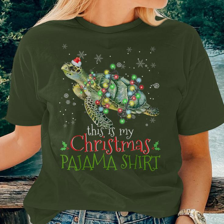 This Is My Christmas Pajama Sea Turtle Christmas Women T-shirt Gifts for Her