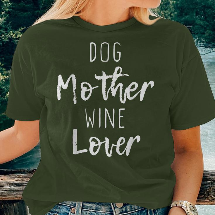 Dog Mother Wine Lover Cute Mom Drinking Christmas Women T-shirt Gifts for Her