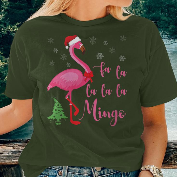 Flamingo Christmas Holiday Tropical Beach Party Women T-shirt Gifts for Her