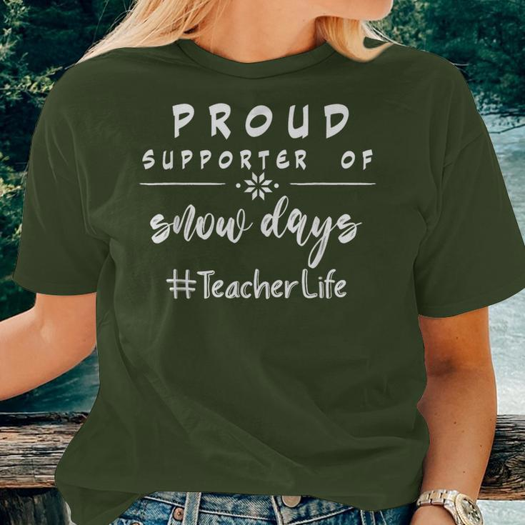 Proud Supporter Of Snow Days Christmas Teacher Life Women T-shirt Gifts for Her