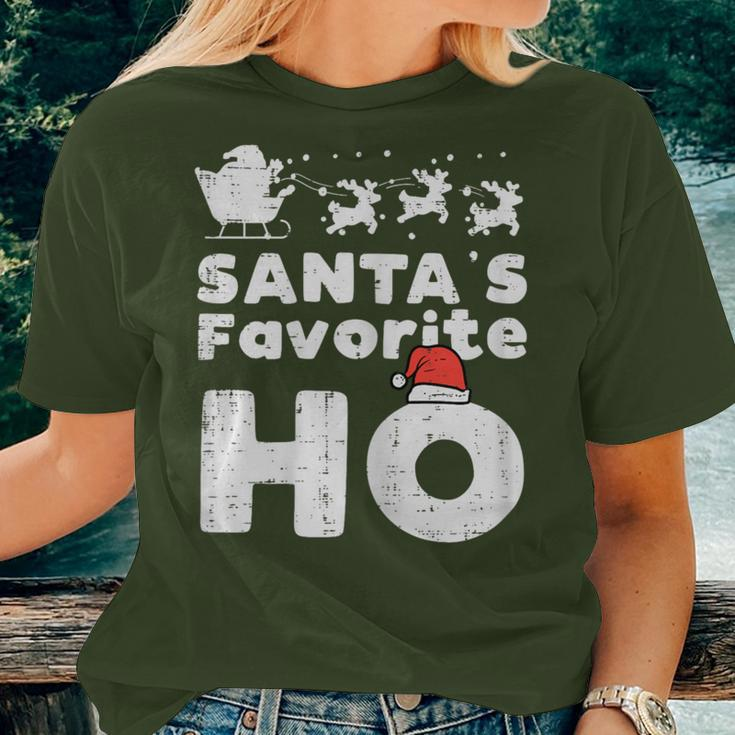Santas Favorite Naughty Christmas Xmas Adult Women Women T-shirt Gifts for Her
