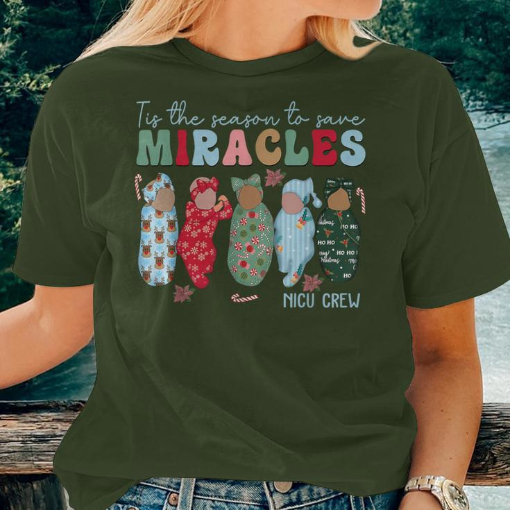 Tis The Season To Save Miracles Nicu Crew Nurse Christmas Women T-shirt Gifts for Her