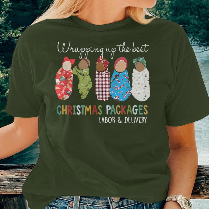 Wrapping Up The Best Christmas Packages Labor Delivery Nurse Women T-shirt Gifts for Her