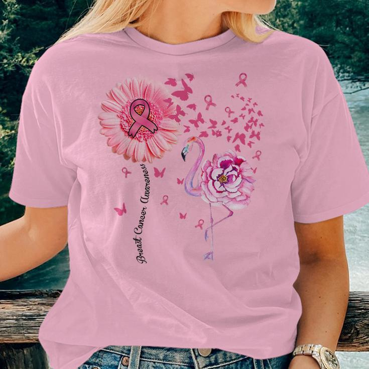 Pink Bird Flamingo Breast Cancer Awareness Women T-shirt Gifts for Her