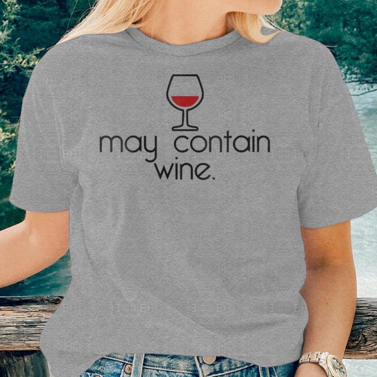 May Contain Wine Christmas Drinking Red Wines Meme Women T-shirt Gifts for Her