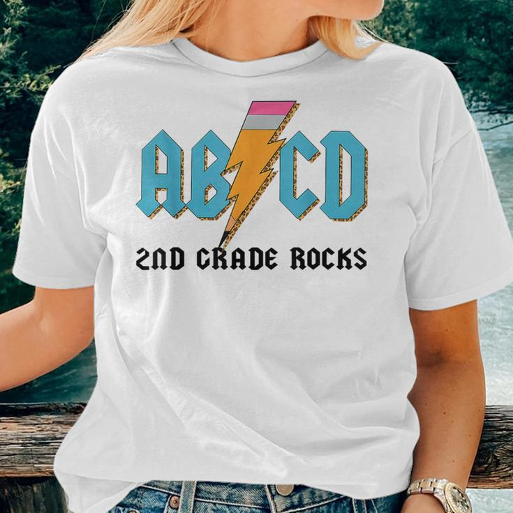 Abcd Pencil Lightning 2Nd Grade Rocks Back To School Women T-shirt Gifts for Her