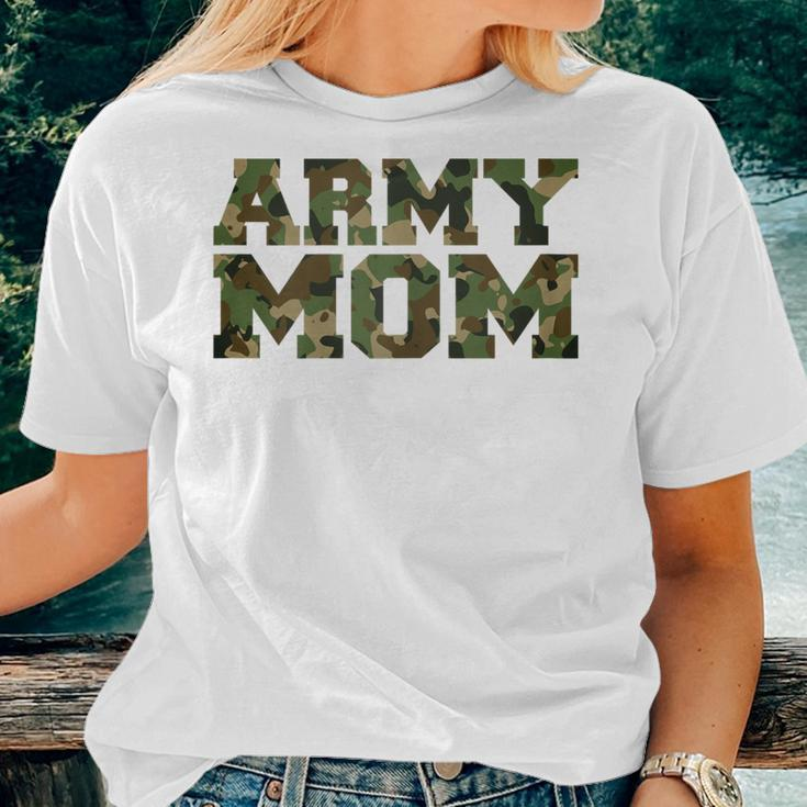Army Mom Distressed Font With Army Pattern Mom Of Us Army Women T-shirt Gifts for Her