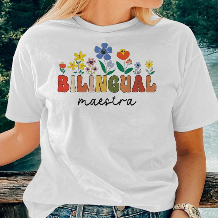 Bilingual Spanish Teacher Dual Language Maestra Latina Women T-shirt Gifts for Her
