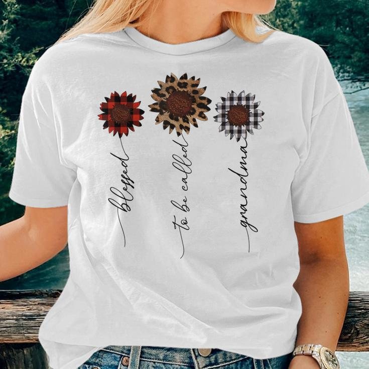 Blessed To Be Called Grandma Leopard Sunflower Lover Women T-shirt Gifts for Her