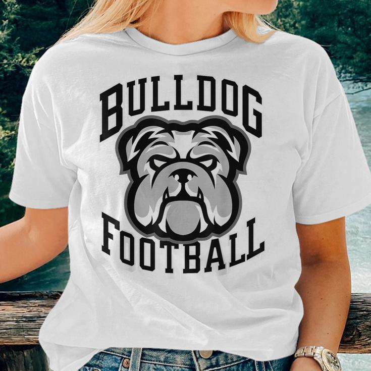 Bulldogs Football Game Day Print Mom Dad Black Women T-shirt Gifts for Her