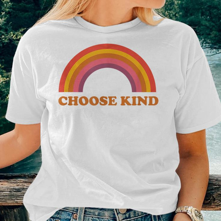 Choose Kind Retro Rainbow Choose Kind Women T-shirt Gifts for Her