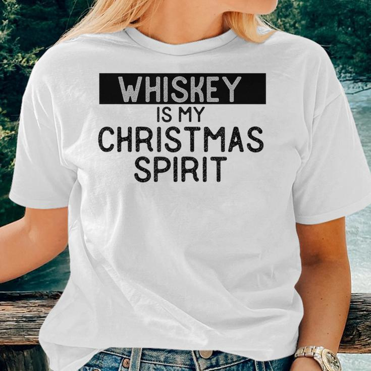 Christmas Spirit Alcohol Drinking Whiskey Saying Women T-shirt Gifts for Her