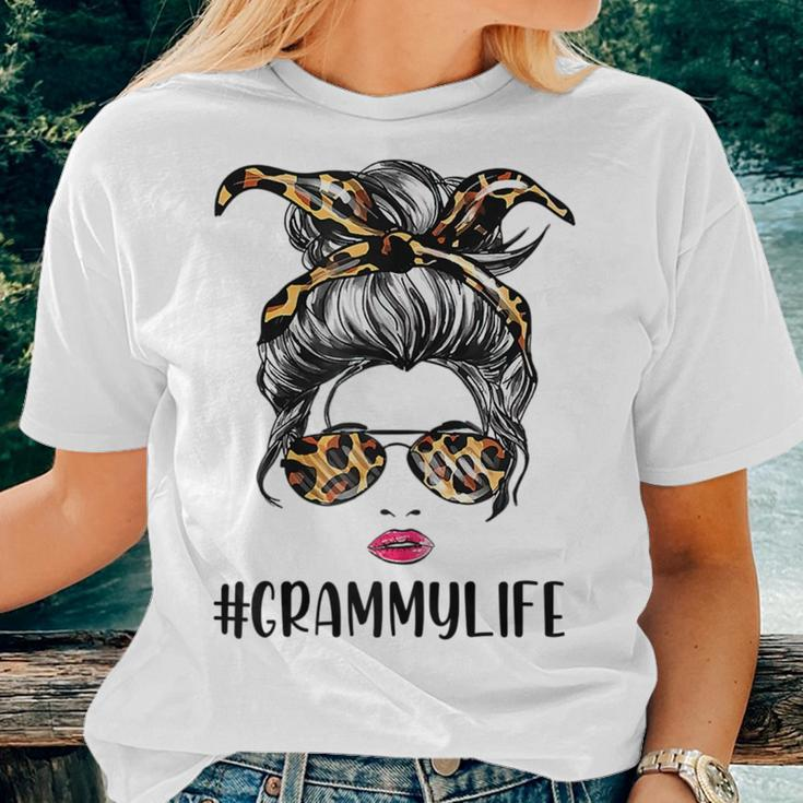Classy Grammy Life With Leopard Pattern Shades Grammylife Women T-shirt Gifts for Her