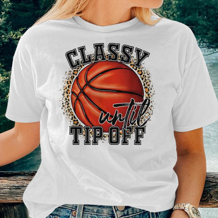 Classy Until Tip Off Basketball Mom Leopard Women Kids For Mom Women T-shirt Gifts for Her