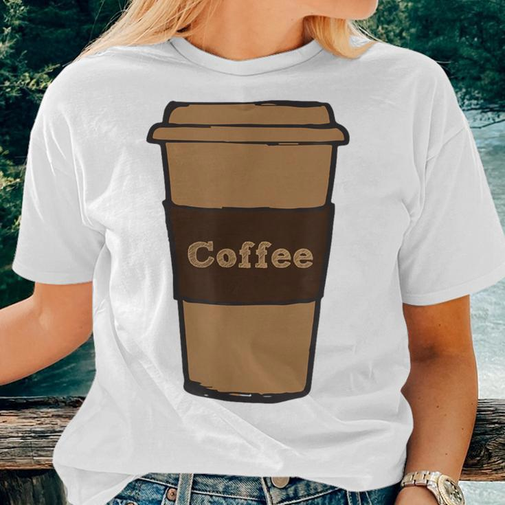 Coffee Cup Costume Roasted Beans Brewed Drink Beverage Women T-shirt Gifts for Her