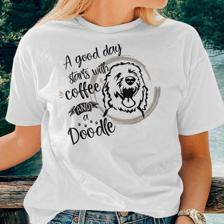 Coffee Doodle Mom Airedoodle Springerdoodle Bordoodle Women T-shirt Gifts for Her
